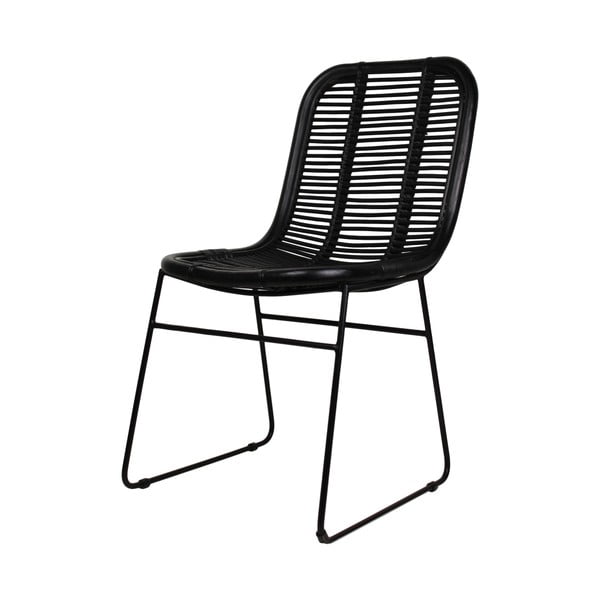 Czarne krzesło z ratanu HSM Collection Renton