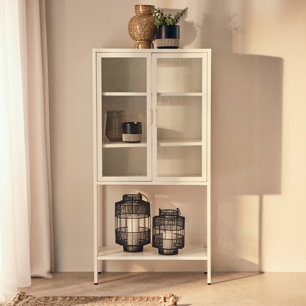 Biała stalowa witryna 75x150x35 cm Acier – Premier Housewares-image-2