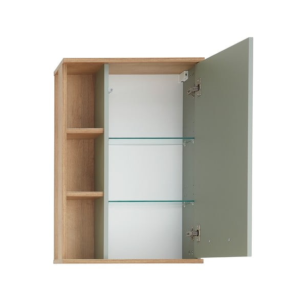 Zielona wisząca szafka łazienkowa w dekorze dębu 51x75 cm Set 963 – Pelipal-image-2