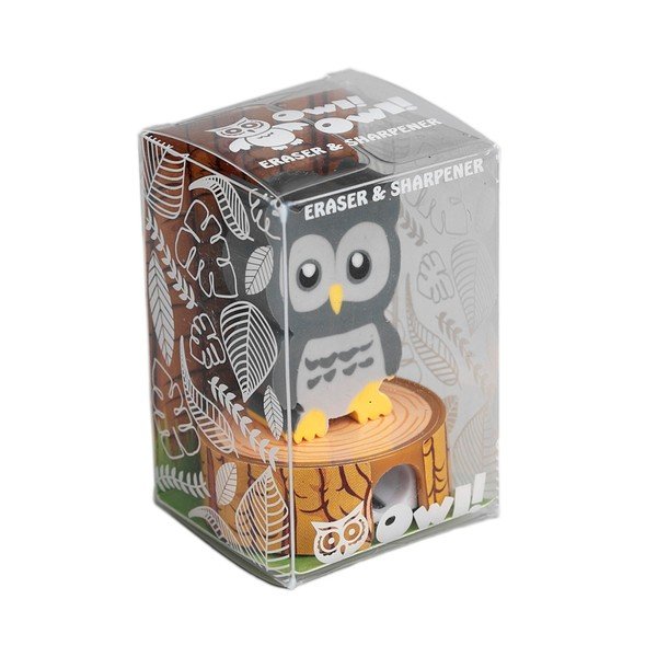 Temperówka z gumką do mazania w kształcie sowy Rex London Owl-image-1