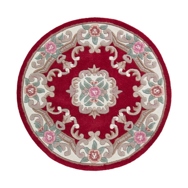 Czerwony wełniany dywan Flair Rugs Aubusson, ⌀ 120 cm