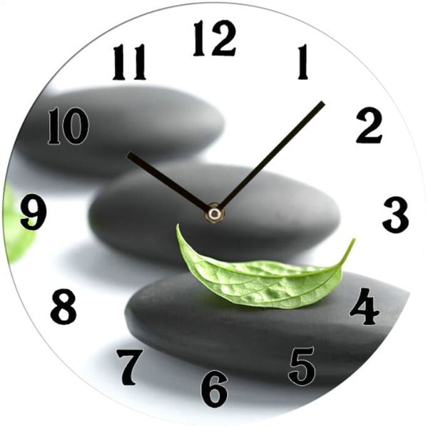 Szklany zegar Zen, 34 cm