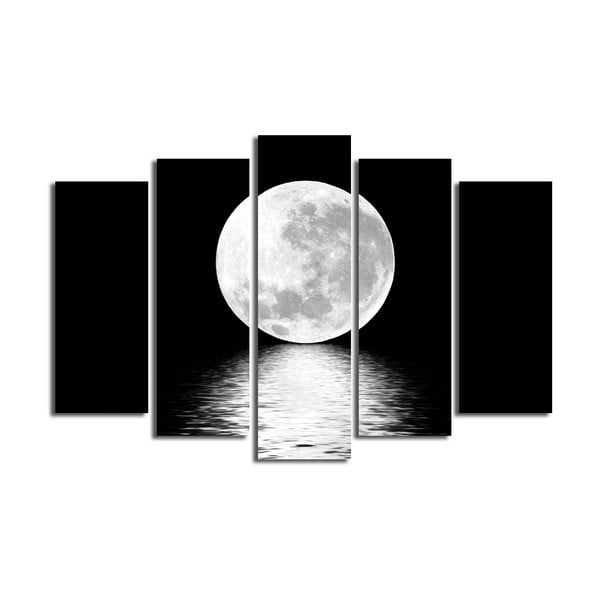 Obraz wieloczęściowy White Moon, 105x70 cm
