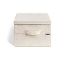 Beżowy tekstylny pojemnik z pokrywką 31x41x22 cm Soft Storage Medium – Bigso