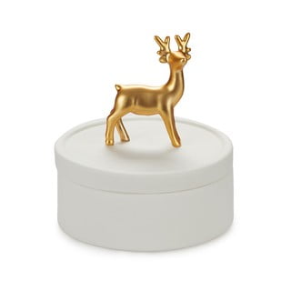 Biała porcelanowa szkatułka na biżuterię Balvi Deer