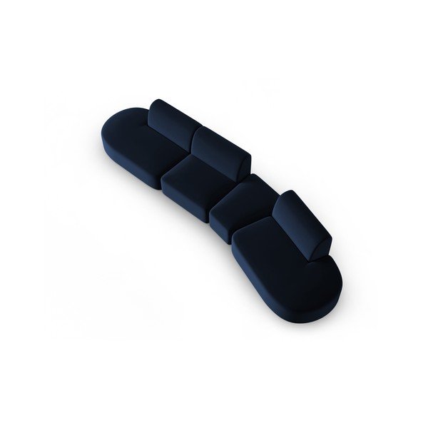 Niebieska aksamitna sofa prawostronna 428 cm Paolo – Milo Casa-image-1