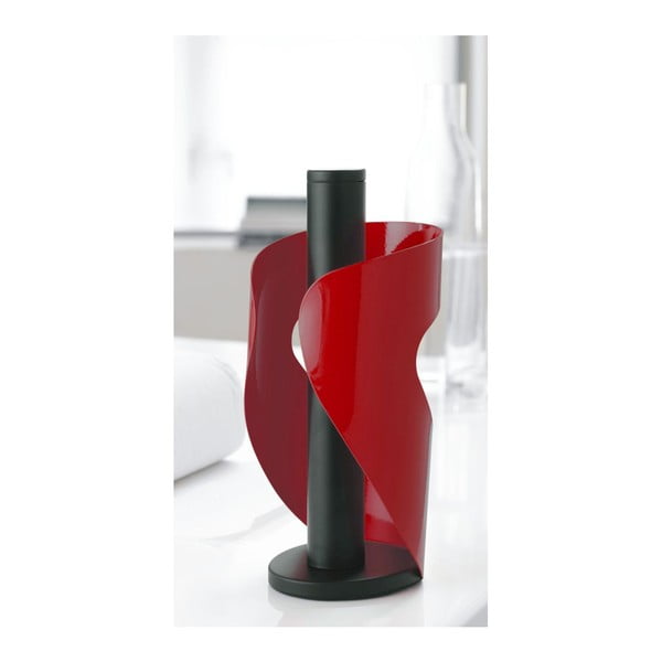 Czerwono-czarny stojak na ręczniki kuchenne Steel Function Pisa, red/black