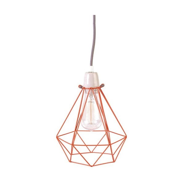 Pomarańczowa lampa wisząca z szarym kablem Filament Style Diamond #1