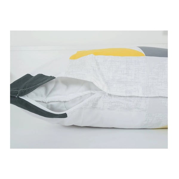 Żółto-szara pościel jednoosobowa z kory 140x200 cm Geometries – B.E.S.-image-2