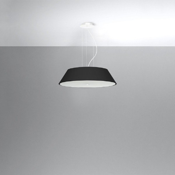 Czarna lampa wisząca ze szklanym kloszem ø 60 cm Hektor – Sollux-image-1