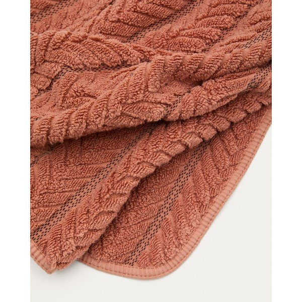 Bawełniany ręcznik frotte w kolorze terakoty 50x90 cm Rune – Kave Home-image-2
