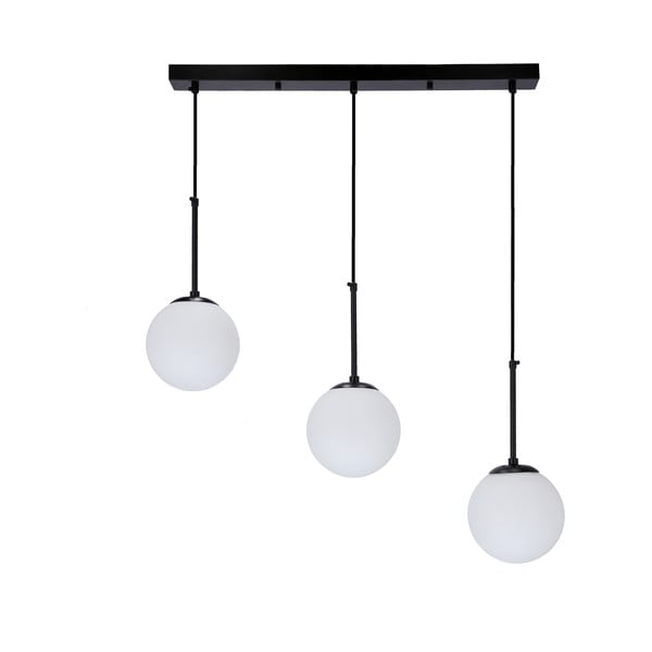 Czarna lampa wisząca ze szklanym kloszem 15x67 cm Pompei – Candellux Lighting-image-1