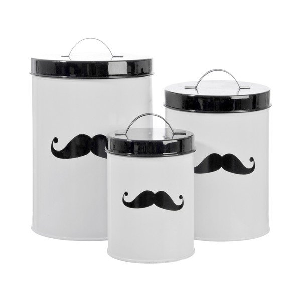 Zestaw 3 pojemników Mustache