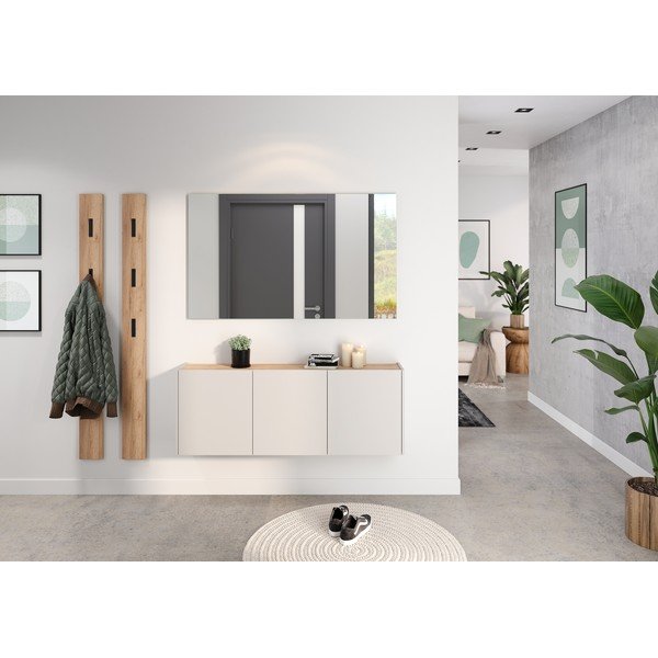 Kremowa szafka wisząca w dekorze dębu 138x52x25 cm Libbiano – Germania-image-1