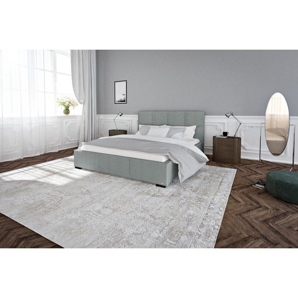 Szare łóżko dwuosobowe ze stelażem i schowkiem Guy Laroche Home Fascination, 180x200 cm-image-4