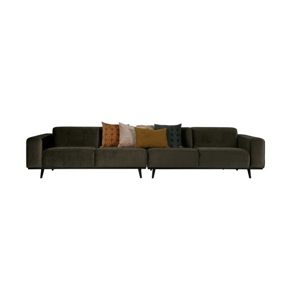 Ciemnozielona aksamitna sofa BePureHome Statement, 372 cm-image-4