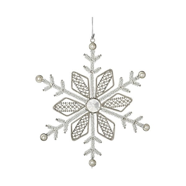 Srebrny dekoracyjny płatek śniegu Parlane Frost Flake, 23 cm