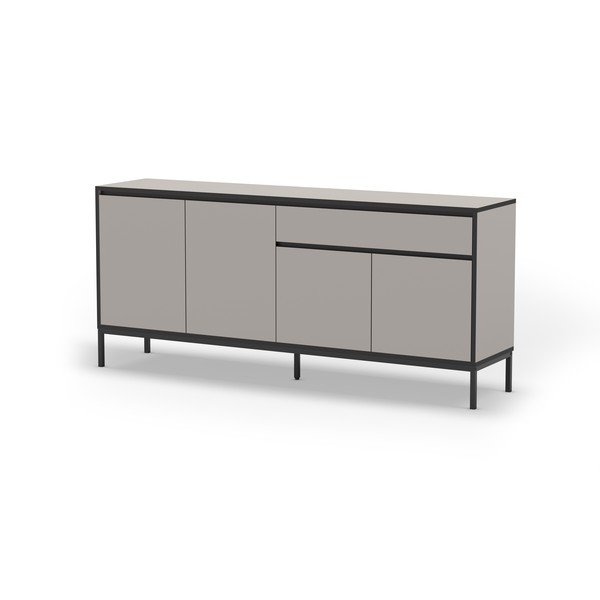 Szarobeżowa niska komoda 180x80 cm Lorenza – Marckeric-image-2