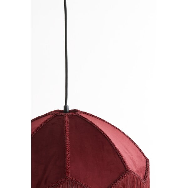 Bordowa lampa wisząca z tekstylnym kloszem ø 40 cm Malacia – Light & Living-image-3