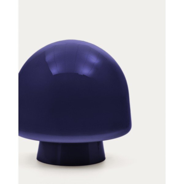 Ciemnoniebieska lampa stołowa ze szklanym kloszem (wysokość 20 cm) Reig – Kave Home-image-2
