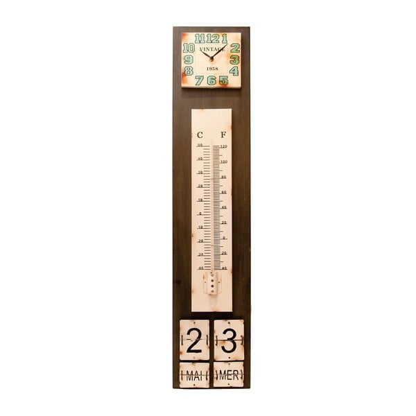 Zegar z termometrem i kalendarzem Antic Line