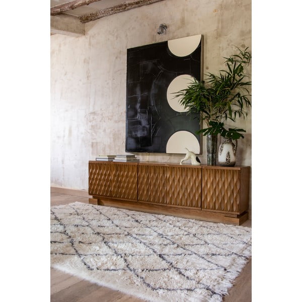 Kremowy wełniany dywan tkany ręcznie odpowiedni do prania 140x200 cm Berber Soul – Lorena Canals-image-1