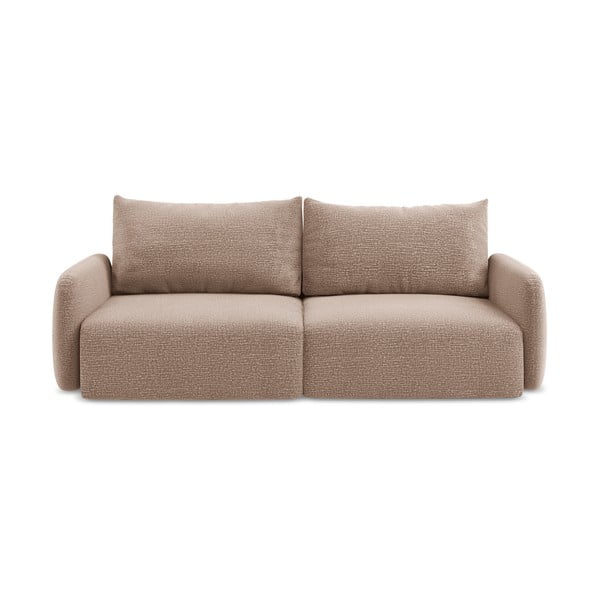 Jasnobrązowa rozkładana/ze schowkiem sofa 238 cm Kalena – Makamii