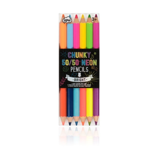 Zestaw 6 dwustronnych kredek NPW Chunky Pencils