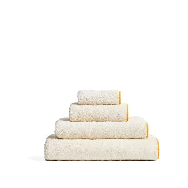 Żółty/biały bawełniany ręcznik frotte 30x50 cm Sedora – Kave Home-image-2
