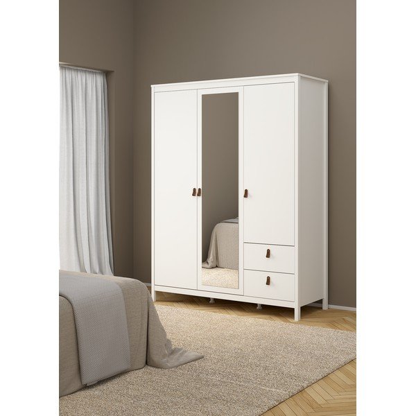 Biała szafa z lustrem 150x199x58 cm Madrid – Tvilum-image-1