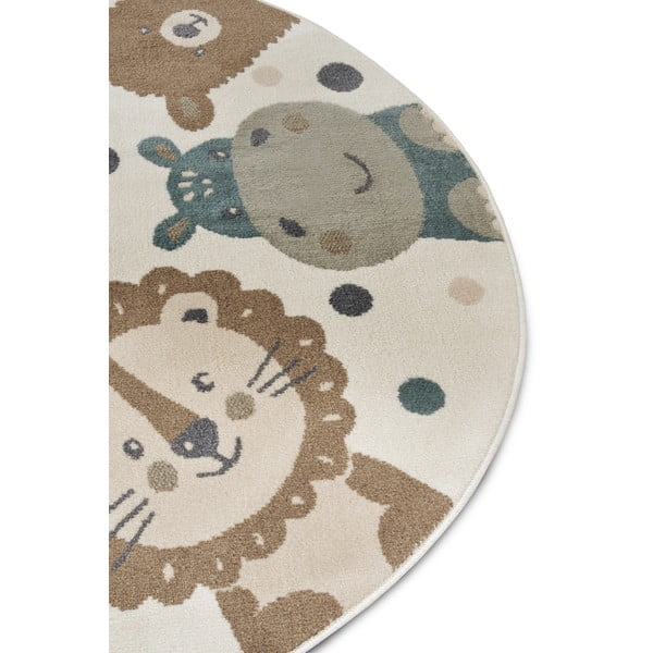 Beżowy dywan dziecięcy ø 100 cm Animal Party – Hanse Home-image-1