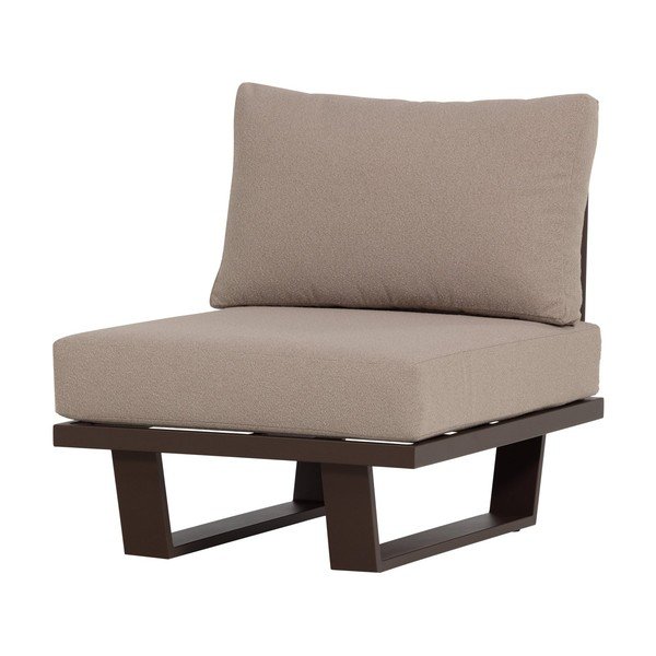 Brązowy metalowy/tapicerowany fotel ogrodowy Bear – WOOOD