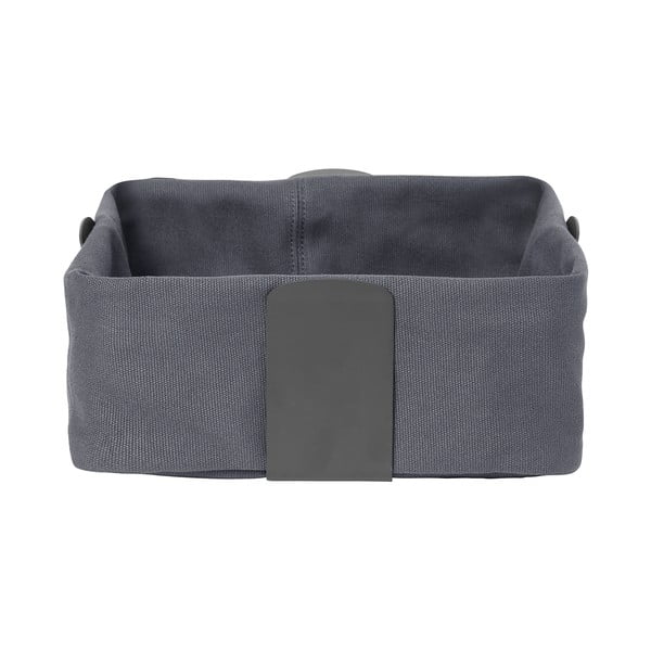 Ciemnoszary materiałowy koszyk na chleb Blomus Bread, 26x26 cm