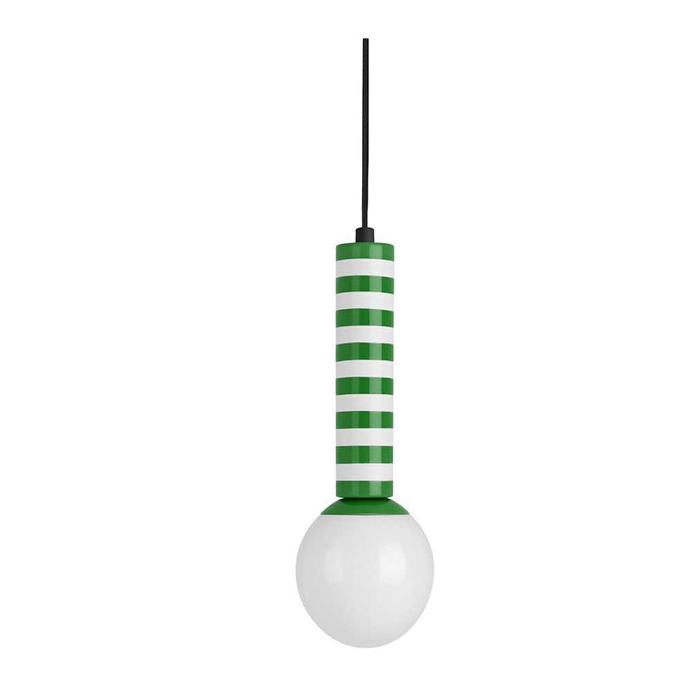 Zielona metalowa lampa wisząca ø 12 cm Rayado Retro – Leitmotiv