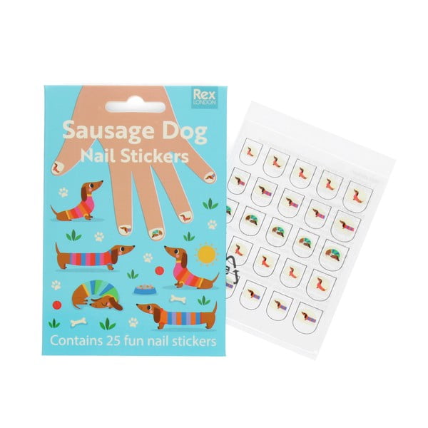 Zestaw kreatywny Sunny Sausage Dog – Nail stickers – Rex London