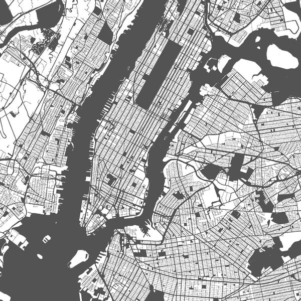 Obraz Homemania Maps Manhattan Black, 60x60 cm