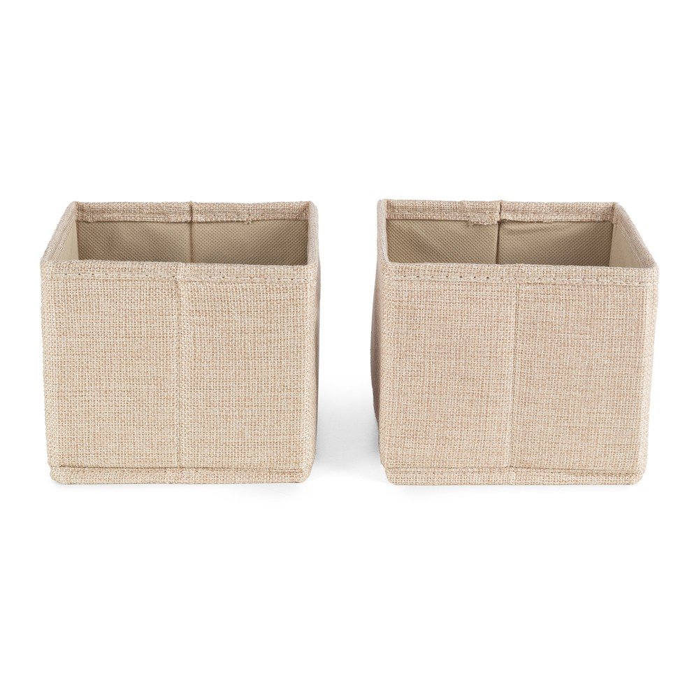 Beżowe tekstylne pojemniki zestaw 2 szt. 14x12x12 cm Sandy – Compactor (zdjęcie 8)