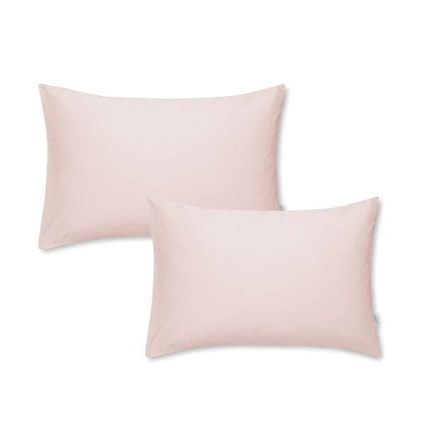 Zestaw 2 różowych na poszewek na poduszki z satyny bawełnianej Bianca Standard, 50x75 cm