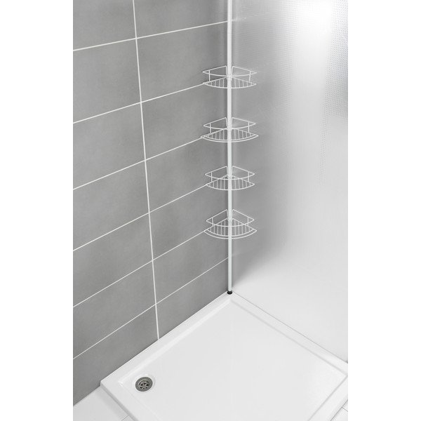 Biała narożna teleskopowa półka łazienkowa ze stali nierdzewnej Dolcedo – Wenko-image-2