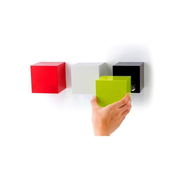 Białe
  (zamykane) naścienne pudełko z przezroczystym wiekiem Qualy Pixel Cube-image-3