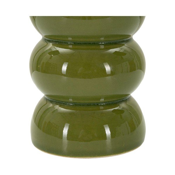 Biała/zielona lampa stołowa ceramiczna z tekstylnym kloszem (wysokość 46 cm) Torr – Mauro Ferretti-image-2