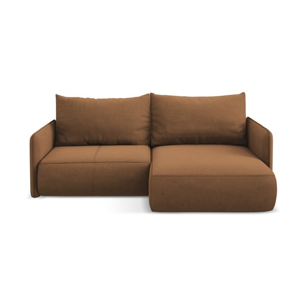 Pomarańczowy rozkładany/ze schowkiem narożnik (prawostronny) Nanea – Makamii