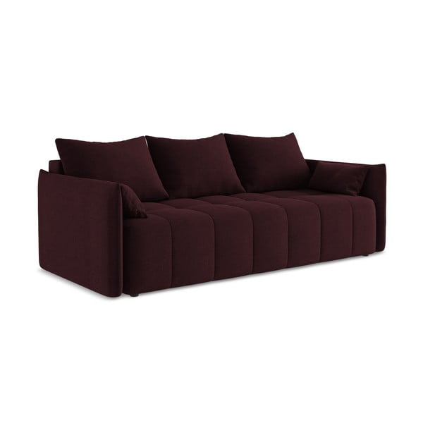 Bordowa rozkładana/ze schowkiem sofa 225 cm Moku – Makamii-image-1