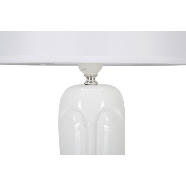 Biała ceramiczna lampa stołowa z tekstylnym kloszem (wys. 46 cm) Statua – Mauro Ferretti-image-2