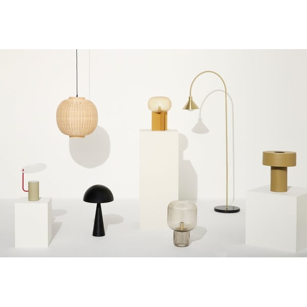 Lampa stołowa w kolorze khaki ze szklanym kloszem (wysokość 35 cm) Disc – Hübsch-image-4