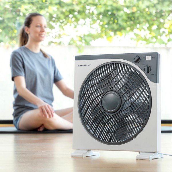 Biały wentylator podłogowy InnovaGoods, ø 30 cm-image-2