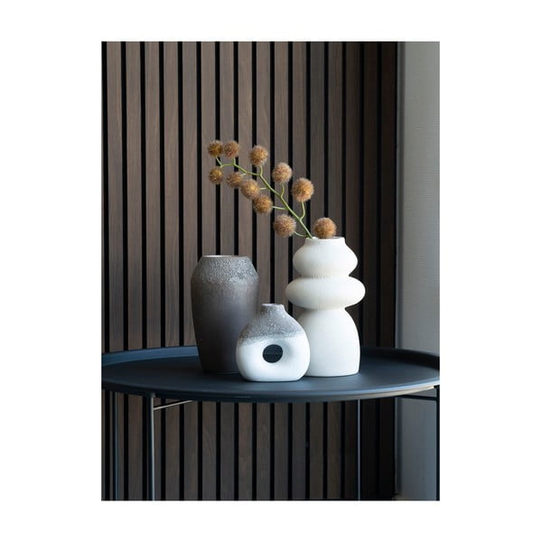 Kremowy kamionkowy wazon (wysokość 26,5 cm) – House Nordic-image-1