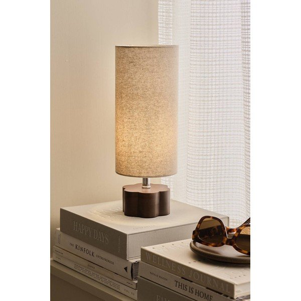 Brązowa/beżowa lniana lampa stołowa (wysokość 33,5 cm) Joline – Ellos Home-image-1