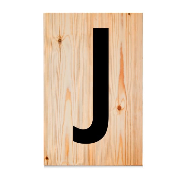Drewniana tabliczka Letters J