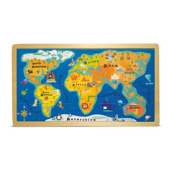 Puzzle w ramce Legler World Map
